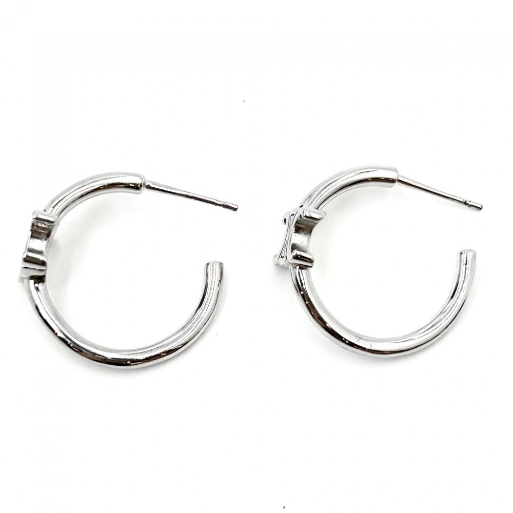 Celine Earrings Triomphe Asymmetric Hoop Accessories Silver All Seasons View 2